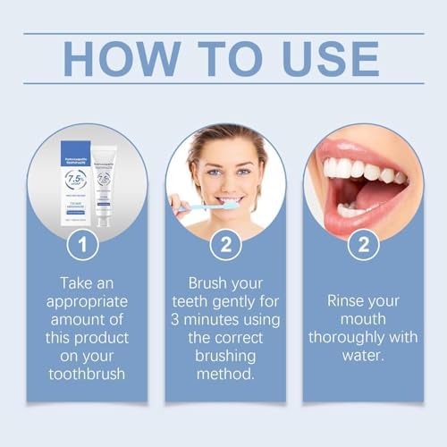 HydroxyapatiteToothpastes,7.5% hydroxyapatite Toothpaste,for Enamel Protection and Tooth Strengthening, Gentle Mint, Fresh Breath, Daily Use for Oral Health（3pcs）