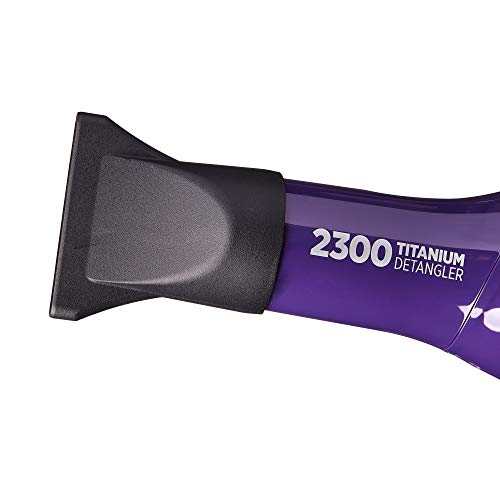 RED by Kiss Titanium 2300 Detangler Dryer 4X Faster Straightening 3 Bonus Titanium Detangler Pik Included (Hair Dryer)