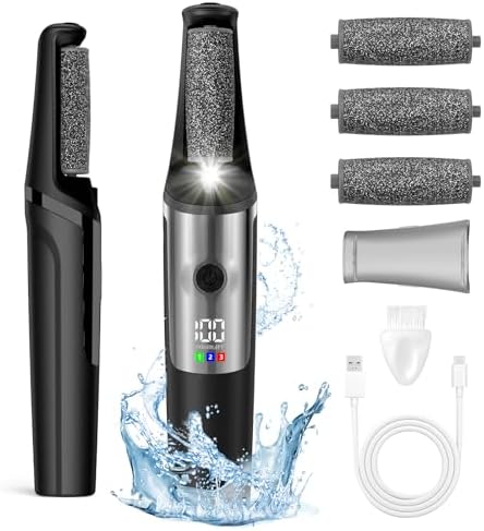 Electric Callus Removers for Feet, Smooth Pedicure Wand Rechargeable Electric Foot File,Professional Pedicure Tools for Dry, Dead, Cracked, Hard Skin, at Home Feet Spa Care Kit for Men & Women