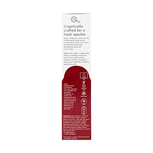 RADIUS Toothpaste, Clove Cardamom, 3 oz, USDA Organic Non-Toxic Chemical-Free Gluten-Free, Designed to Improve Gum Health & Prevent Cavities, Pack of 3