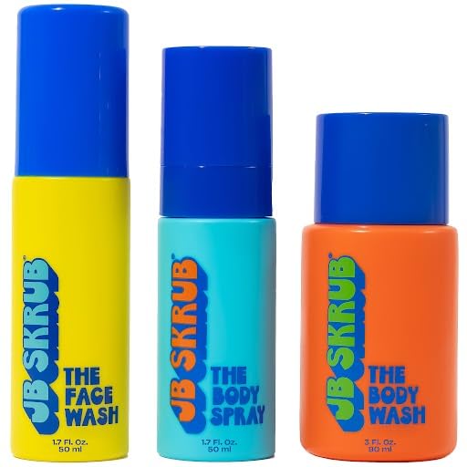 The Junior Travel Trio - Complete Skin Care Set for Kids, Tweens & Teens: Hydrating Body Wash, Refreshing Body Spray, & Gentle Face Wash