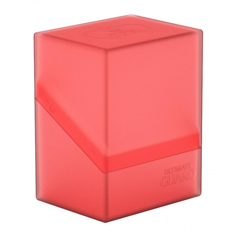 Ultimate Guard Boulder 80+, Deck Case for 80 Double-Sleeved TCG Cards, Ruby, Secure & Durable Storage for Trading Card Games, Soft-Touch Finish
