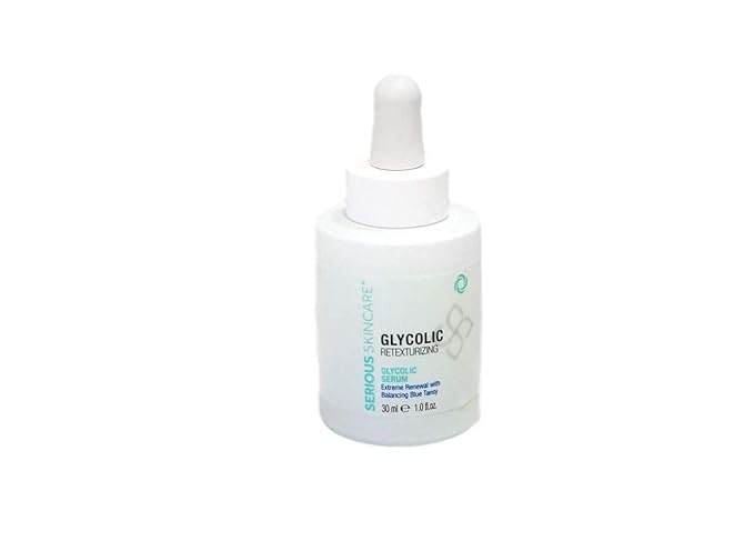 Serious Skincare Glycolic Acid Serum & Face Moisturizer Cream, Facial Renewal Skin Care Set, Exfoliating, Hydrating, Refine Texture, Lines, Pores, Discoloration, Skin Balancing Blue Tansy - Anti-Aging