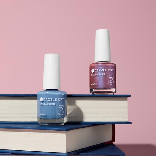 Dazzle Dry Nail Lacquer (Step 3) - Varsity Blues - A muted light denim. Full coverage cream. (0.5 fl oz)