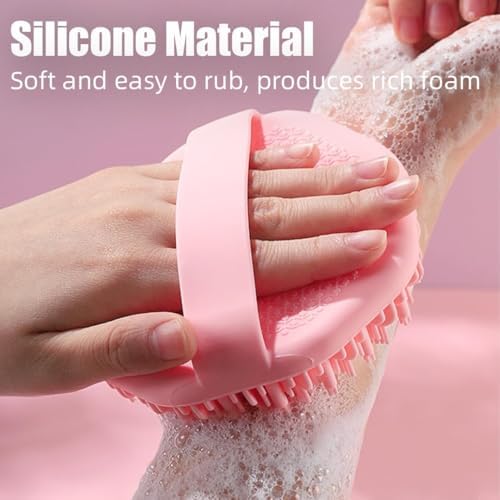 2Pcs Silicone Body Scrubber, Exfoliating Body Scrubber for Sensitive Skin, Silicone Scrubber Body, Silicones Body Brush for Showering, Charcoal