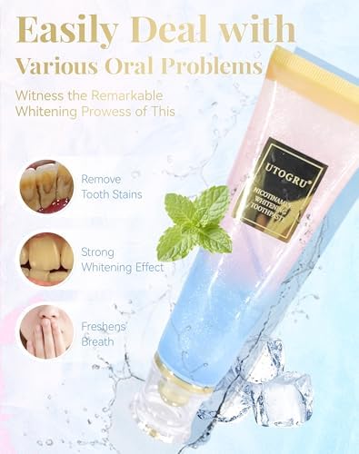 for Utogru Nicotinamide Whitening Toothpaste - 100% Pure Niacinamide, for Utogru Toothpaste, for Utogru Whitening Toothpastes with Probiotics, Repair Teeth, Fresh Breath Bright Tooth (2)