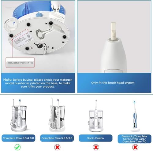 Brush Heads for Waterpik Complete Care 5.0/9.0 (4-Pack, Black)