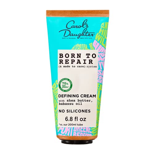 Carol's Daughter Born To Repair Leave In Hair Cream, Moisturizing, Curl Defining and Anti Frizz Hair Care for Curls with Shea Butter, 6.8 Fl Oz