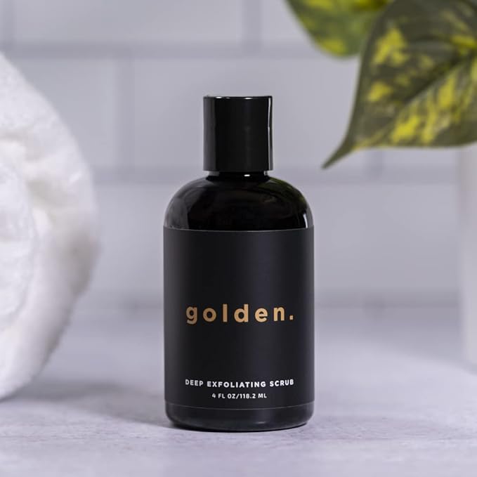 Golden Grooming Co. Exfoliating Scrub for Men | Deep Cleansing Face Wash with Coconut Oil & Aloe Vera | Refreshes & Revitalizes Skin – For All Skin Types, 4oz