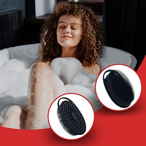 Silicone Body Wash Scrubber/Loofah, Exfoliating Body Scrub Brush for Use in Shower, Mens Women, Gifts for Dad