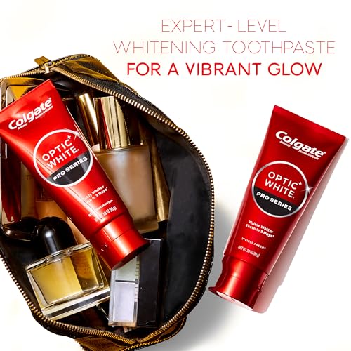 Colgate Optic White Pro Series Stain Prevention Hydrogen Peroxide Toothpaste, Teeth Whitening Toothpaste, Effectively Removes Tea, Coffee, and Wine Stains, Enamel-Safe for Daily Use, 3 Pack, 3.0 oz