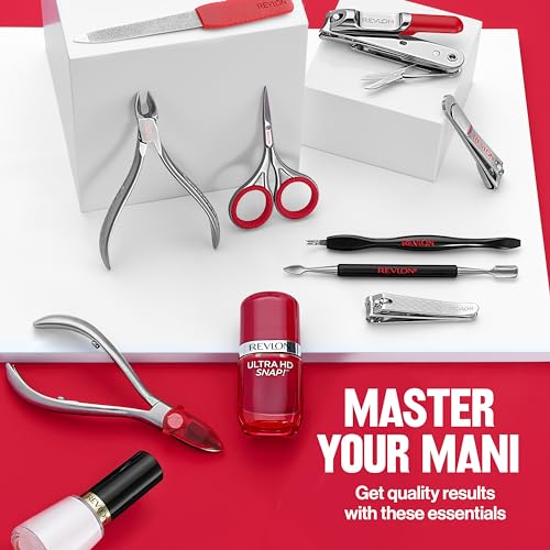 Revlon No-Ricochet Nail Nipper, Mess-Free Cuticle Remover Tool with Magnetic Shield for No Fly-Away Clippings, Made with Stainless Steel and Precision Blade, Easy Grip, 1 Count