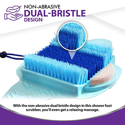 Mars Wellness Bath Scrubber and Foot Exfoliator - Feet Scrubber Dead Skin Remover - Shower Exfoliating with Foot Pumice Stone