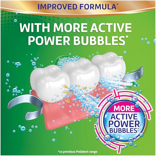 Polident Overnight Whitening Antibacterial Dental Appliance Cleanser Tablets, 90 Count (2 Pack)