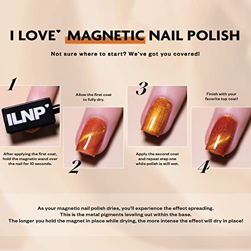 ILNP Moonlit - Charcoal Magnetic Holographic Nail Polish - Vegan, Cruelty Free, Non Toxic