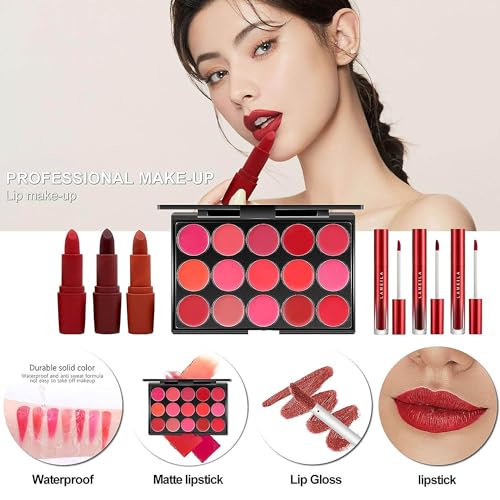 M All In One Full Makeup Kit for Women, Multipurpose Makeup Sets, Beginners and Professionals Alike, Easy to Carry(Pink)