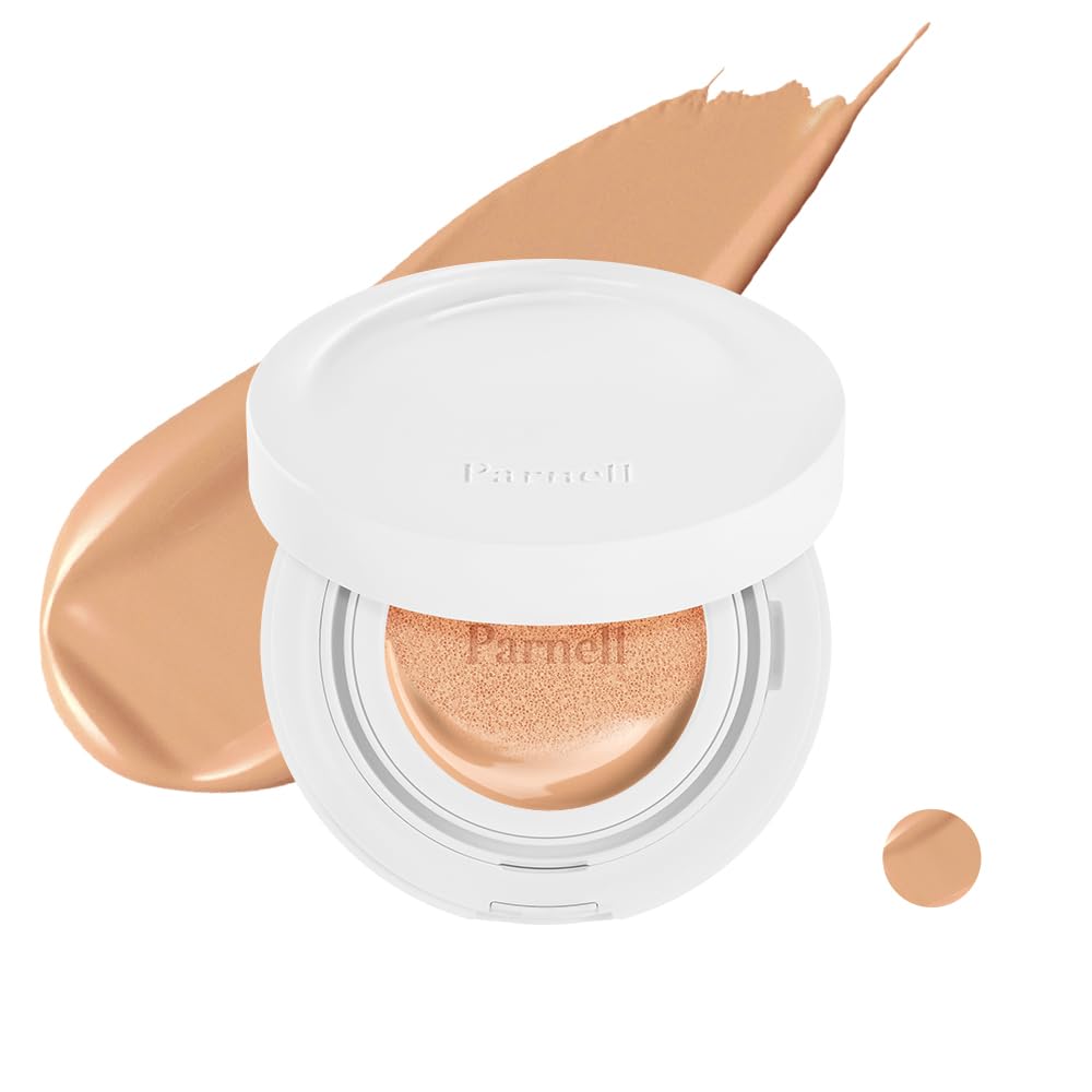 Parnell Cicamanu Serum Cushion - Moisturizing Foundation for Soothing, Coverage, Glass Skin and Lightweight for Sensitive and Dry Skin Pearl Skin (0.52 Fl Oz) (27C)