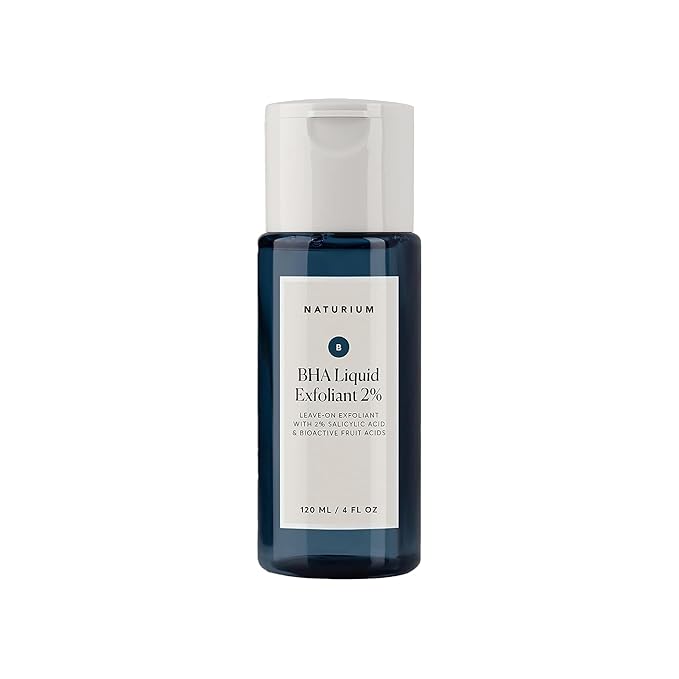 Naturium BHA Liquid Exfoliant 2%, Leave-on Face & Skin Care Exfoliating Pore Treatment, with Salicylic Acid & Bioactive Fruit Acids, Packaging May Vary, 4 oz