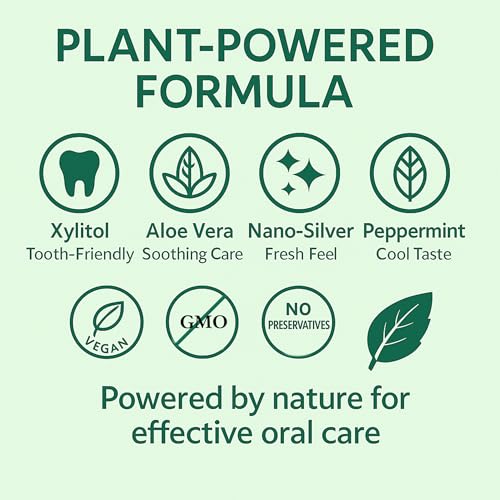 Xyli Swish - All Natural Formulated Nano Silver, Xylitol & Aloe Mouthwash - Alcohol and Fluoride Free - Oral Rinse to Fight Bad Breath & Dry Mouth - Peppermint Flavor - 16oz.