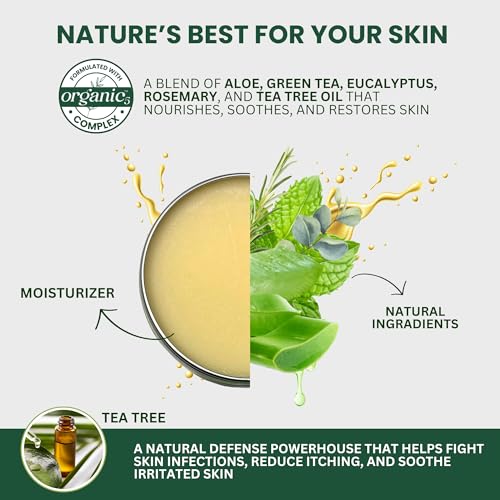 Tea Tree Oil MaxTherapy Balm, Itchy Skin Relief, Soothing for Rashes, Jock Itch, Athlete’s Foot, Chafing, Insect Bites, Folliculitis, Dry Sensitive Skin, Effective & Safe for All Ages, 2-Pack