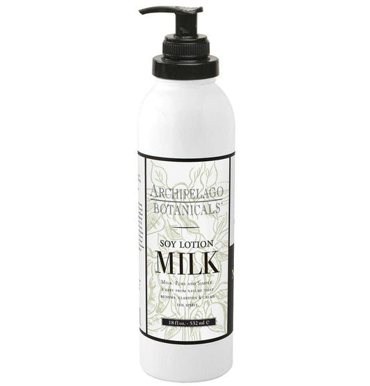 Archipelago Botanicals Soy Milk Lotion for Rehydration and Regeneration, Soy Body Lotion and Moisturizer for Dry or Sensitive Skin, Paraben-Free, Phthalate-Free, 18 oz