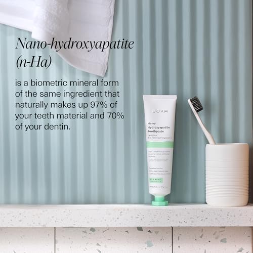 Boka Fluoride Free Toothpaste, Nano Hydroxyapatite Toothpaste, Appropriate for Sensitive Teeth - for Adult, Kids Oral Care - Ela Mint Flavor, 4 Fl Oz 1Pk US Manufactured