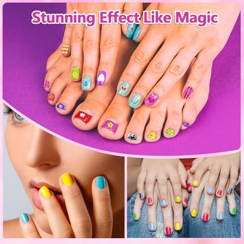 Kids Nail Polish Set for Girls, Nail Art Kit for Ages 7-12 - Girl Gifts - Nail Polish Non Toxic Girl Stuff for Spa Makeup Manicures - Birthday Gift Toys for Girls 7 8 9 10-12 Years Old