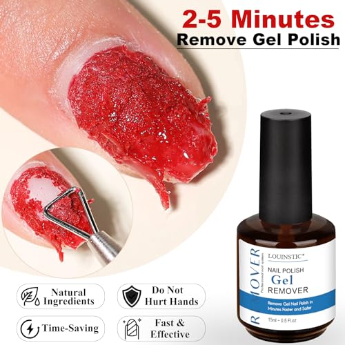 Gel Nail Polish Remover-1PC Professional Gel Remover Kit contains 2 Manicure Tools and 1 Nail File, No Need to Soak or Wrap, Easy & Quick to Remove Nail Polish at Home, Easy to Use