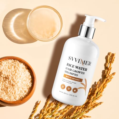 Rice Water Hair Growth Shampoo - Thickening Shampoo with Biotin for Hair Loss and Thinning Hair