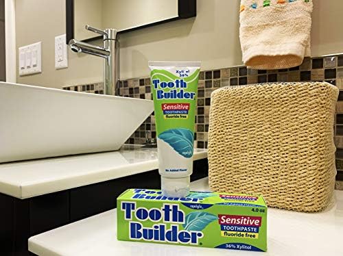 Squigle Tooth Builder SLS Free Toothpaste (Stops Tooth Sensitivity) Prevents Canker Sores, Cavities, Perioral Dermatitis, Bad Breath, Chapped Lips, 4 oz (8 Ounce (Pack of 2), Unflavored)