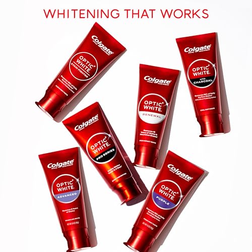 Colgate Optic White Pro Series Stain Prevention Hydrogen Peroxide Toothpaste, Teeth Whitening Toothpaste, Effectively Removes Tea, Coffee, and Wine Stains, Enamel-Safe for Daily Use, 3 Pack, 3.0 oz