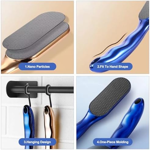 Veinsgrain Foot File, Nano Glass Foot File, Hard Skin Remover Nano-Glass Feet File, Professional Foot Care Tools, Pedicure Tool for Smooth Feet -Gold