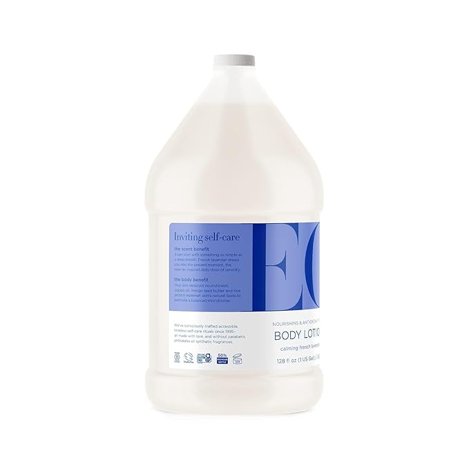 EO Body Lotion Refill, 1 Gallon, French Lavender, Organic Plant-Based, Botanical Extracts, Vitamin E with Pure Essential Oils