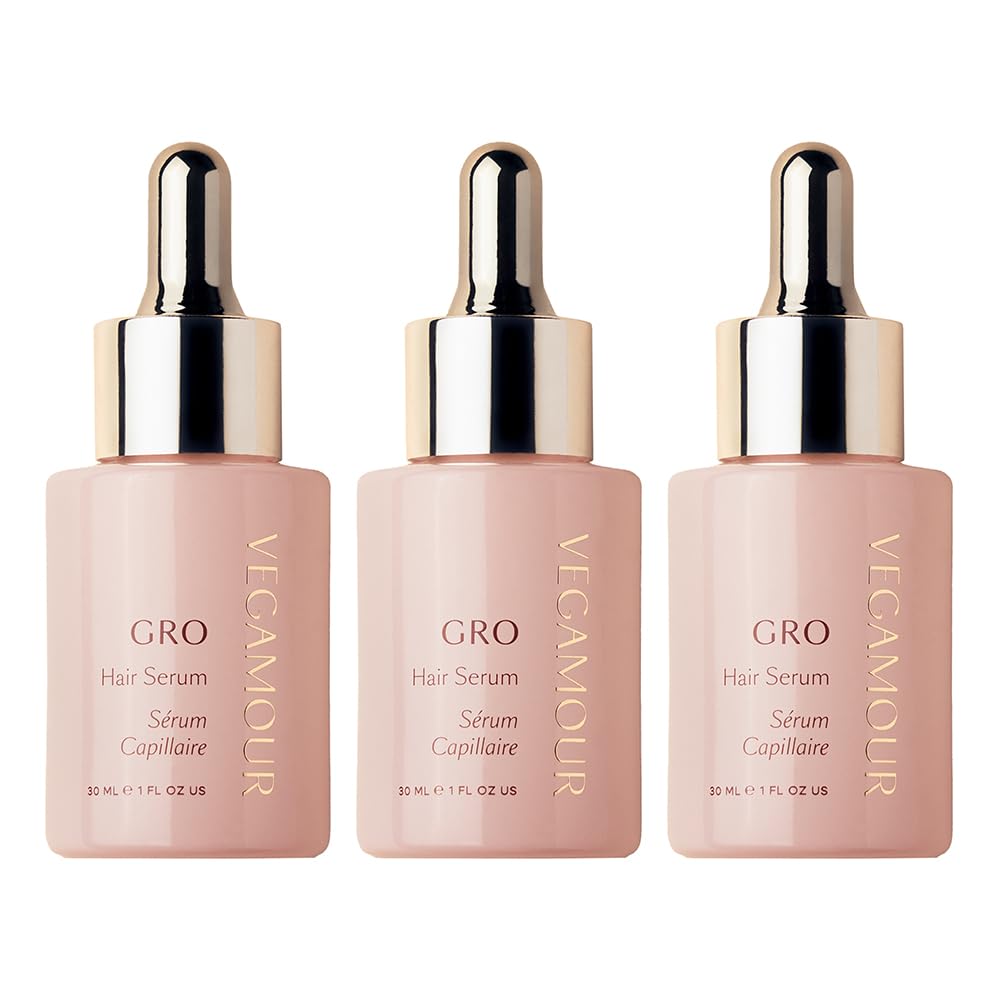 VEGAMOUR GRO Hair Serum for Hair Thinning, Thicker Fuller Looking Hair, Non Oily, 3 pack, 90 day supply