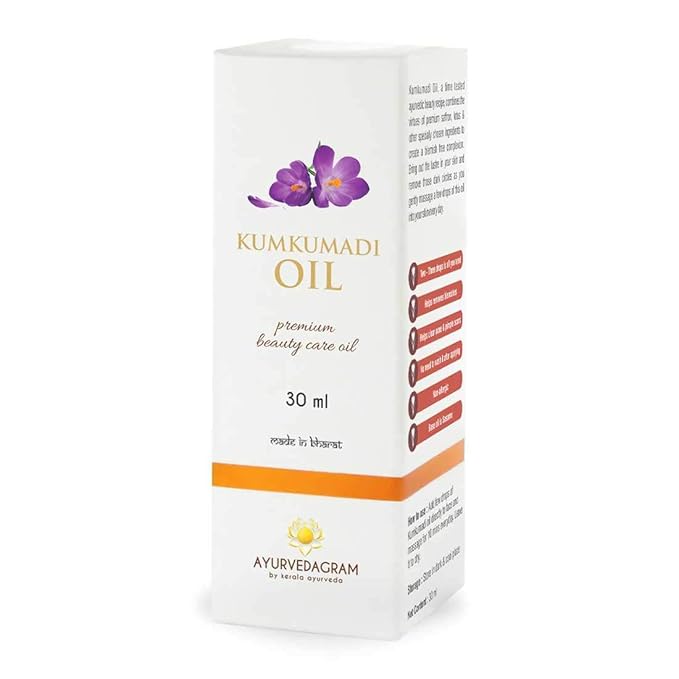 Kerala Ayurveda Kumkumadi Face Serum for All Skin Types (1 Fl Oz) | Saffron & Lotus Infused Brightening Serum | Reduces Wrinkles, Pigmentation & Dark Spots | Anti-Ageing Solution | Ideal for Gua Sha