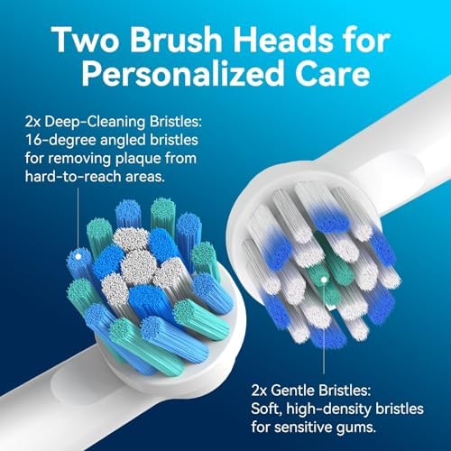 SEAGO Rotating Electric Toothbrush with 8 Round Brush Heads, with 5 Cleaning Modes, Sonic Technology Whitening Teeth in 14 Days, for Adult and Kids, SG-2603 (White)