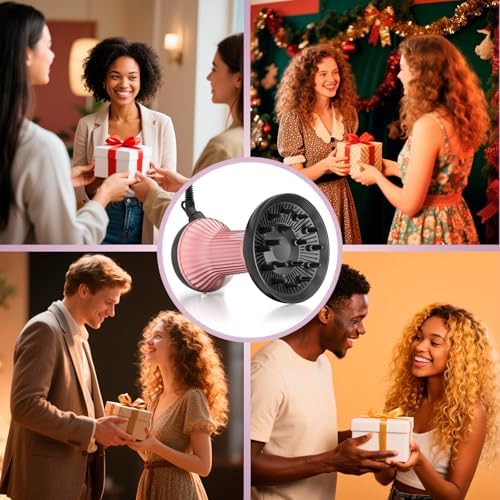 Diffuser Hair Dryer for Curly Hair: Professional 2 in 1 Diffuser & Hair Dryers with Ionic & Ceramic Technology for Wavy Hair Enhances Curls and Waves While Reducing Frizz, Gifts for Women