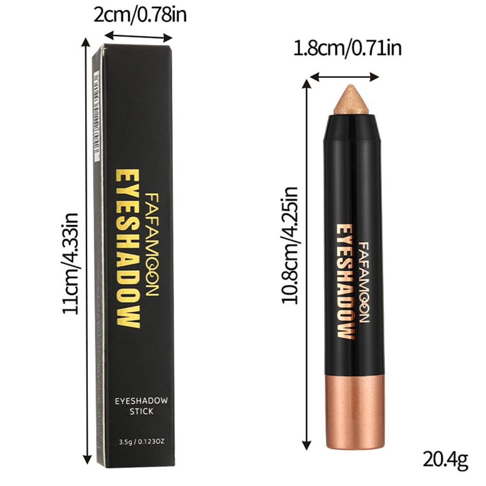 Monochrome Cream Glitter-Shimmer Eye Shadow Stick Palette makeup | 2-in-1 Eyeshadow & Eyeliner Pencil for Women | Waterproof, Vegan & Cruelty-Free | Sombras Para Ojos | 03 Shimmer Rose Gold