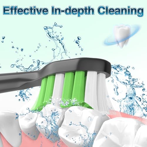 Aoremon Toothbrush Replacement Heads for Phillips Sonicare Replacement Brush Head Compatible with Most Philips Sonicare Click-on Electric Toothbrush, Black 10 Pcs