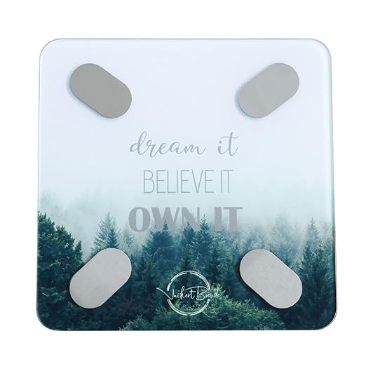 Smart Digital Scale - Motivational Modern Design, Weight Scale, Body Fat Monitor, 12 Key Composition, iOS Android APP, Auto Recognition, BMI, BMR, Bluetooth Smart Bathroom Scale. (Forest)