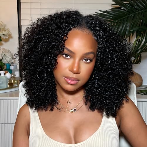 Afro Kinky Curly Knotless Pre-Separated Crochet Hair Extensions Kinky Curly Feather Hair Extensions Afro Kinky Curly Feather Line Hair 100% Human Hair Natural Color 18 Inch 120g