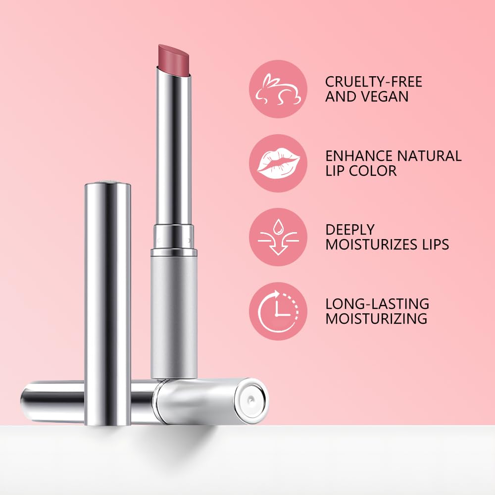 2Pcs Honey Tinted Lip Balms Lip Stain, Sheer Hydrating Lip Skin Tint, Gloss Balm Moisturizing Lip Color for All Skin Tones, Nourishing Lip Balm with a Hint of Natural Black Cherry Tint