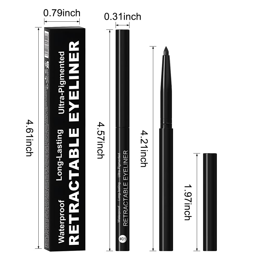 evpct 4Pcs White Blue Eyeliner Pencils Set for Eyes, Black Brown Eye Liner Pencil Makeup Waterproof Smudge Proof, Colored Gel Waterline Eyeliner Liquid, Face Eye Paint Stick Lipstick Halloween Makeup