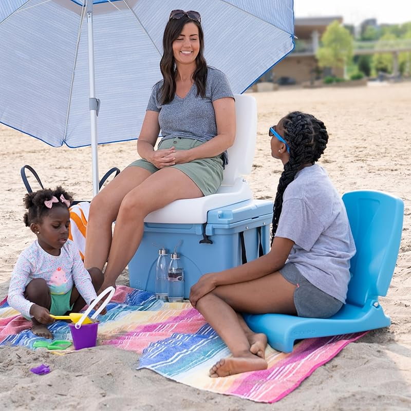 Folding Flip Seat, Lightweight Portable Outdoor Chair for Poolside, Camping, Beach, Boats, Durable Ground Chair with Back Support for Adults, Mint