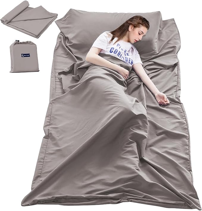 Sleeping Bag Liner Travel Sheets for Hotel Camping Sheets Travel Bed Sheets for Hotel Lightweight Single &Double Compact Sleeping Bag Sack Breathable Travel Sleeping Bag for Hotels Adult Compact Sacks