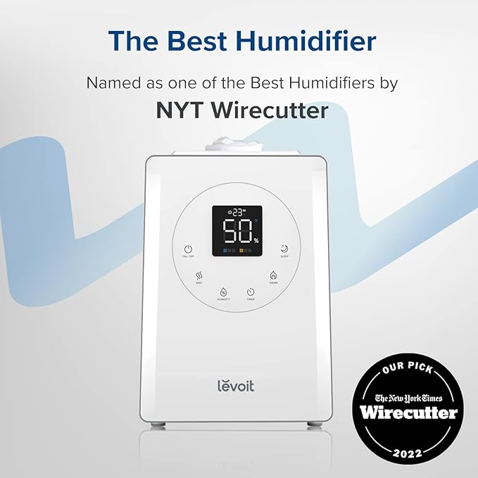 LEVOIT LV600S Smart Warm and Cool Mist Humidifiers for Home Bedroom Large Room, (6L) 753ft² Coverage, Quickly & Evenly Humidify Whole House, Easy Top Fill, App & Voice Control - Quiet Sleep Mode