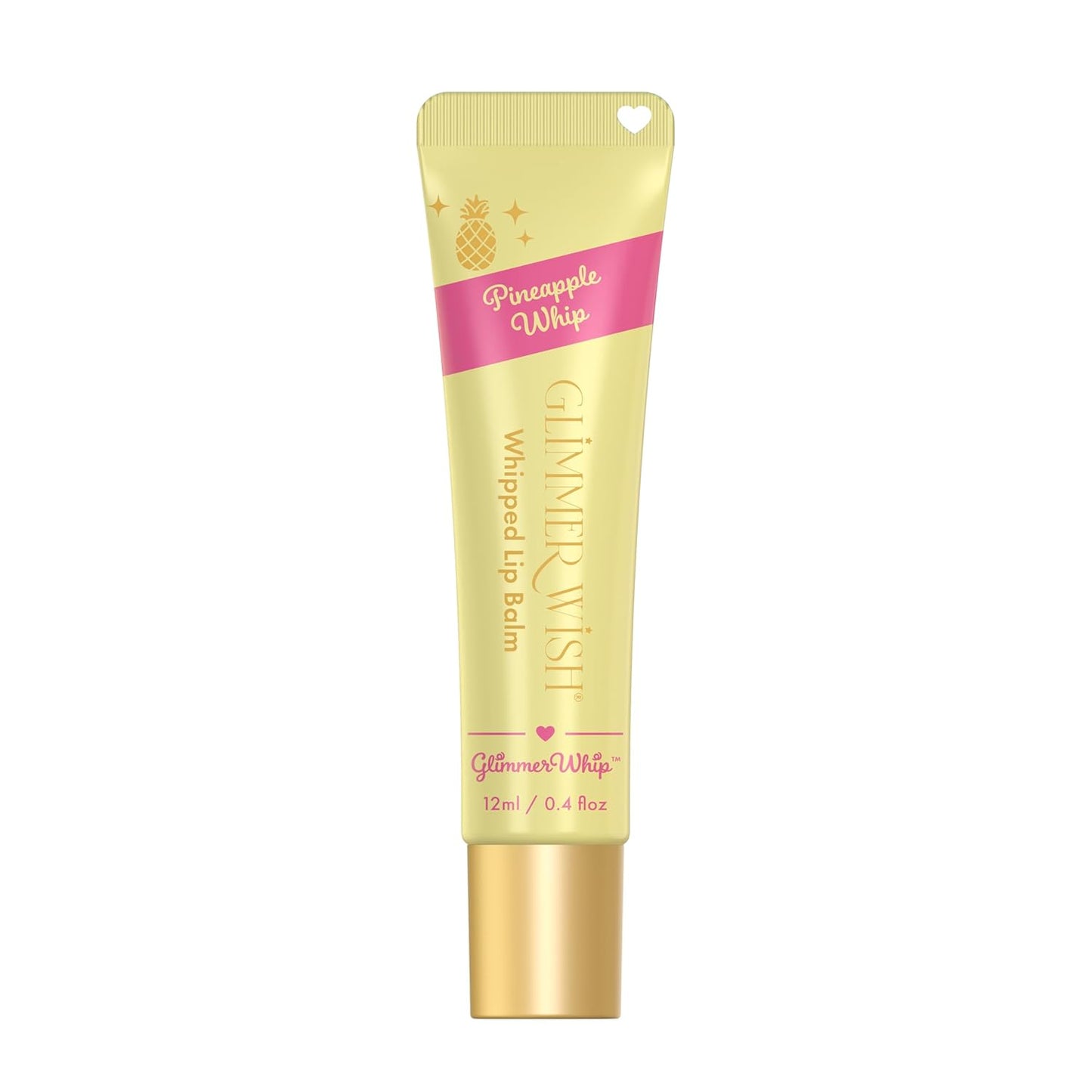 Glimmer Wish Glimmer Whip Hydrating Lip Balm – Organic Castor & Jojoba Oils, Shea & Cocoa Butters – Vegan, Non-Toxic, Moisturizing Lip Care (Pineapple Whip)
