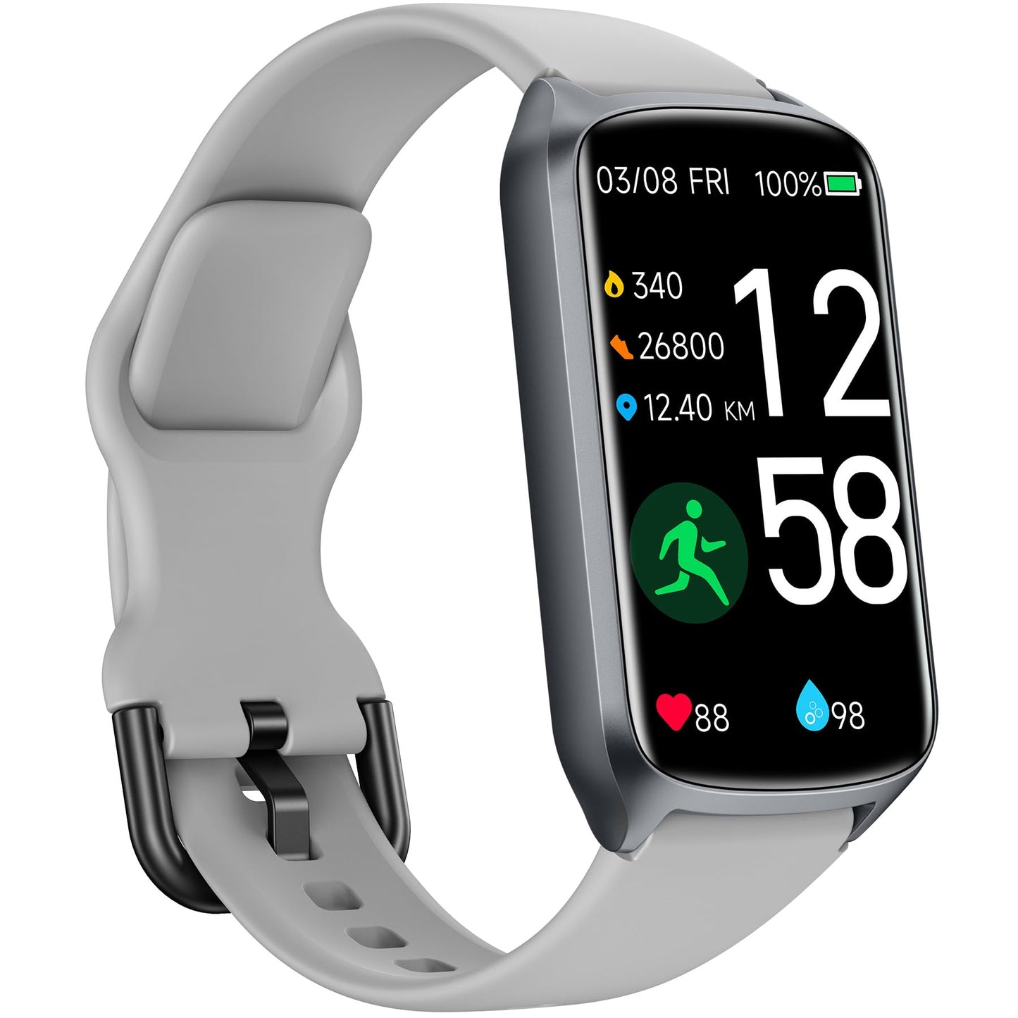 Health Fitness Tracker with 24/7 Heart Rate, Blood Oxygen, Blood Pressure, Sleep Tracker, 5ATM Waterproof Activity Trackers with Step Tracker, Pedometer (S & L Bands Included)…