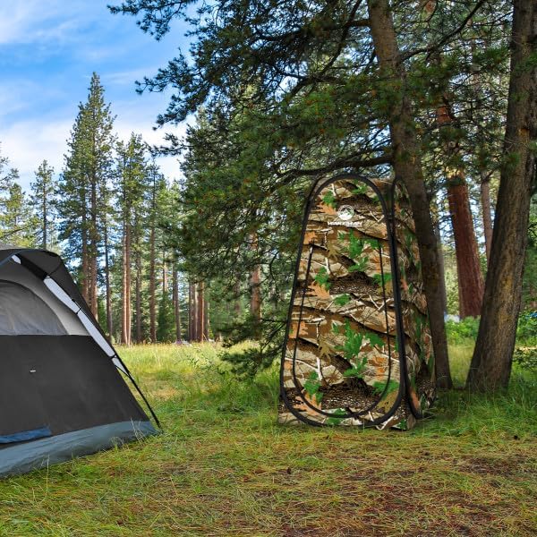 Pop Up Pod - Privacy Shower Tent, Dressing Room, or Portable Toilet Stall with Carry Bag for Camping, Beach, or Tailgate by Wakeman Outdoors