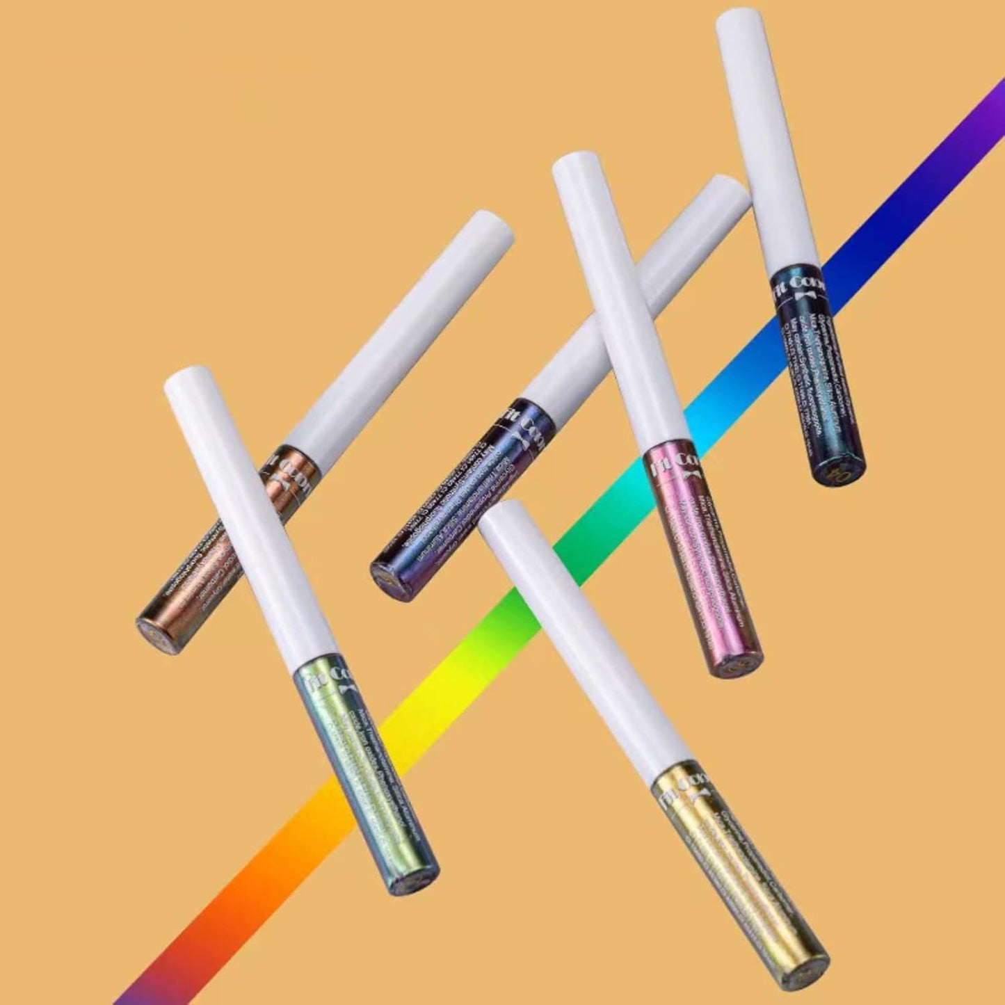 Corleone Glitter Liquid Eyeliner, Metallic Change Color Rainbow Eyeliner Gel MultiColor Highly Pigmented Waterproof Longer-Lasting Colorful Eye Liner Gift Kit for Women and Girls